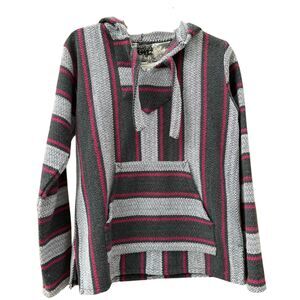 Cozy Striped Hoodie - Black, Gray, Pink
